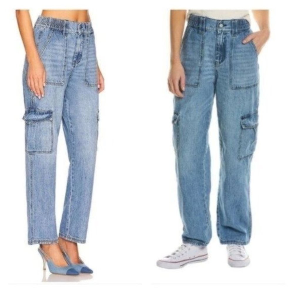 New BlankNYC High Rise Baggy Cargo 90’s Stretch Hours Later Pocket Jeans